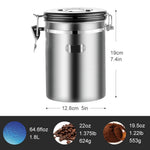 Stainless Steel Airtight  Storage Bottles Jars For Coffee Bean